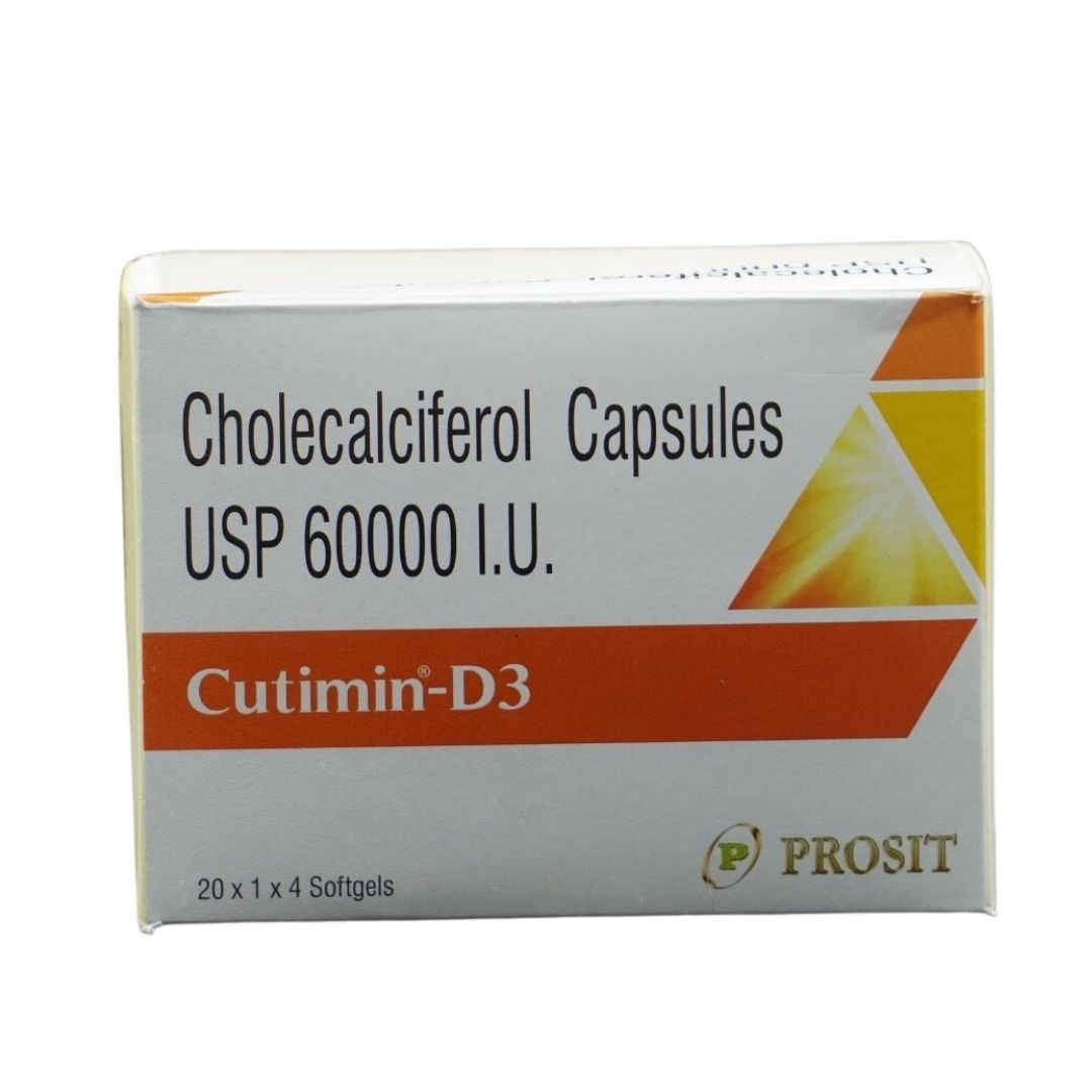 Cutimin D3 Cutimin D3 Capsules 60000 I.U. 4s Pack - Image 1
